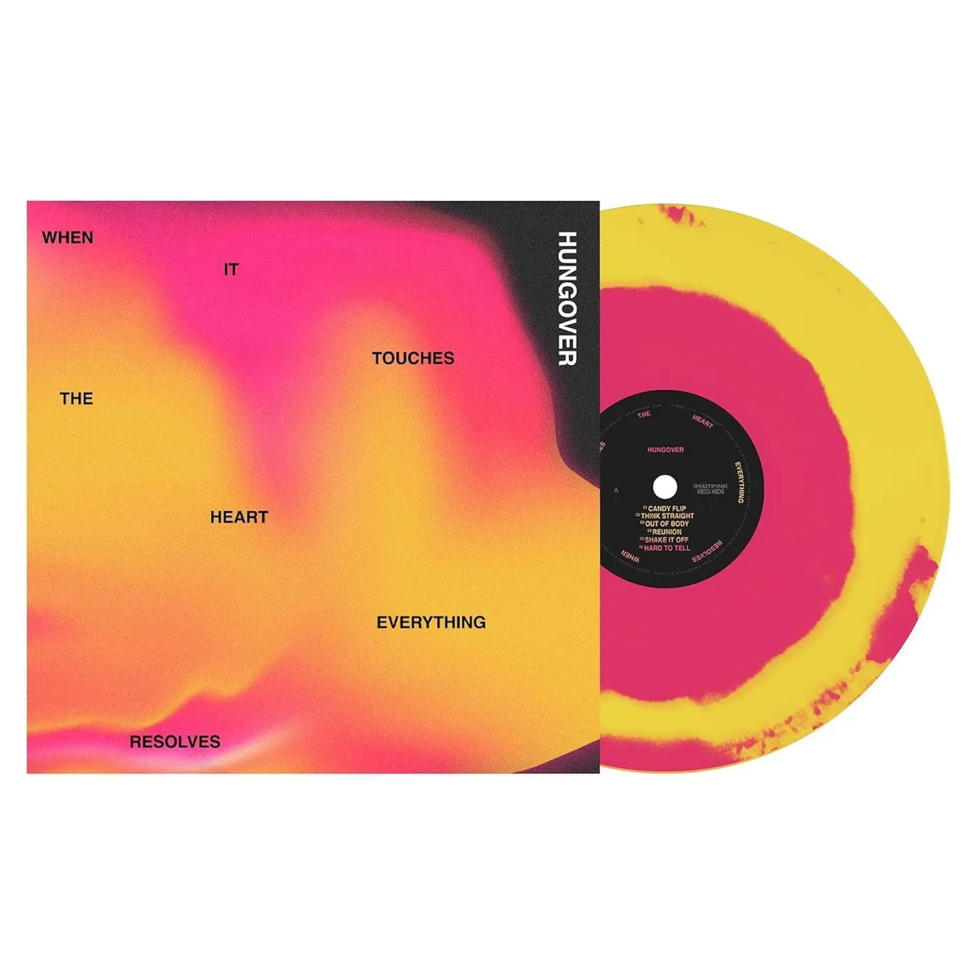 Hungover WHEN IT TOUCHES THE HEART, EVERYTHING RESOLVES (CANARY YELLOW/NEON PINK SMASH VINYL) Vinyl Record