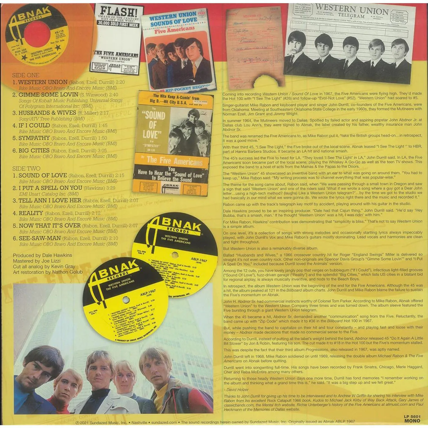 The Five Americans Western Union (RSD/Gold) Vinyl Record