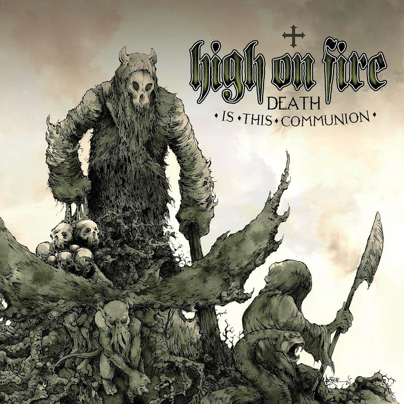 High On Fire Death Is This Communion (Swamp Green & Bone White Galaxy Merge/2LP) Vinyl Record