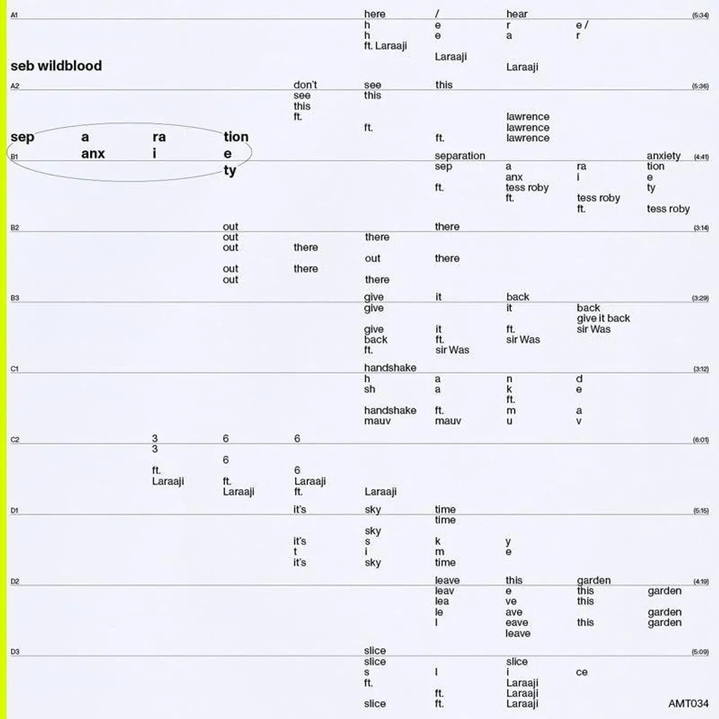 Seb Wildblood Separation Anxiety (2LP) Vinyl Record