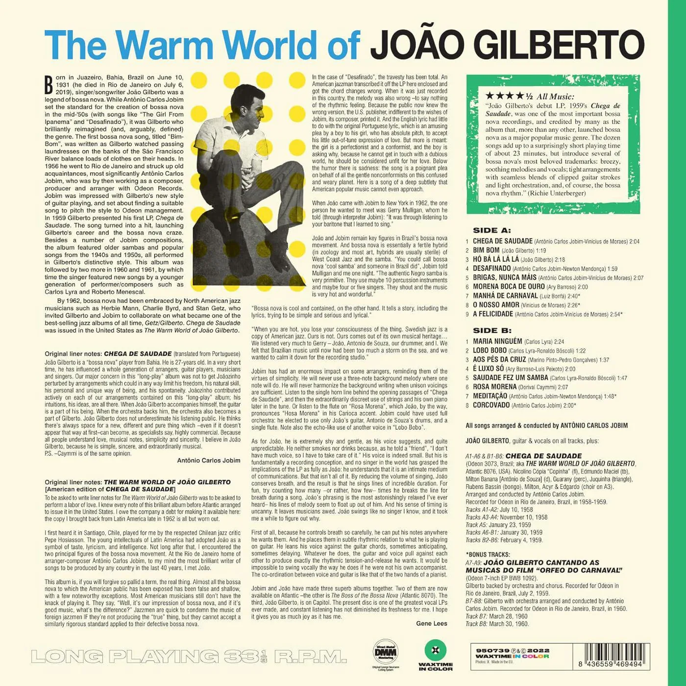 Warm World Of João Gilberto (Limited/180g/with Bonus Tracks/Green) Vinyl Record