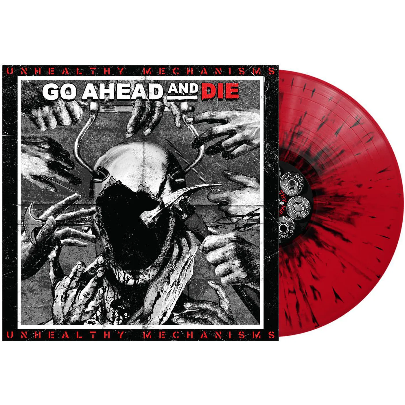 Go Ahead And Die Unhealthy Mechanisms (Red & Black Splatter) Vinyl Record