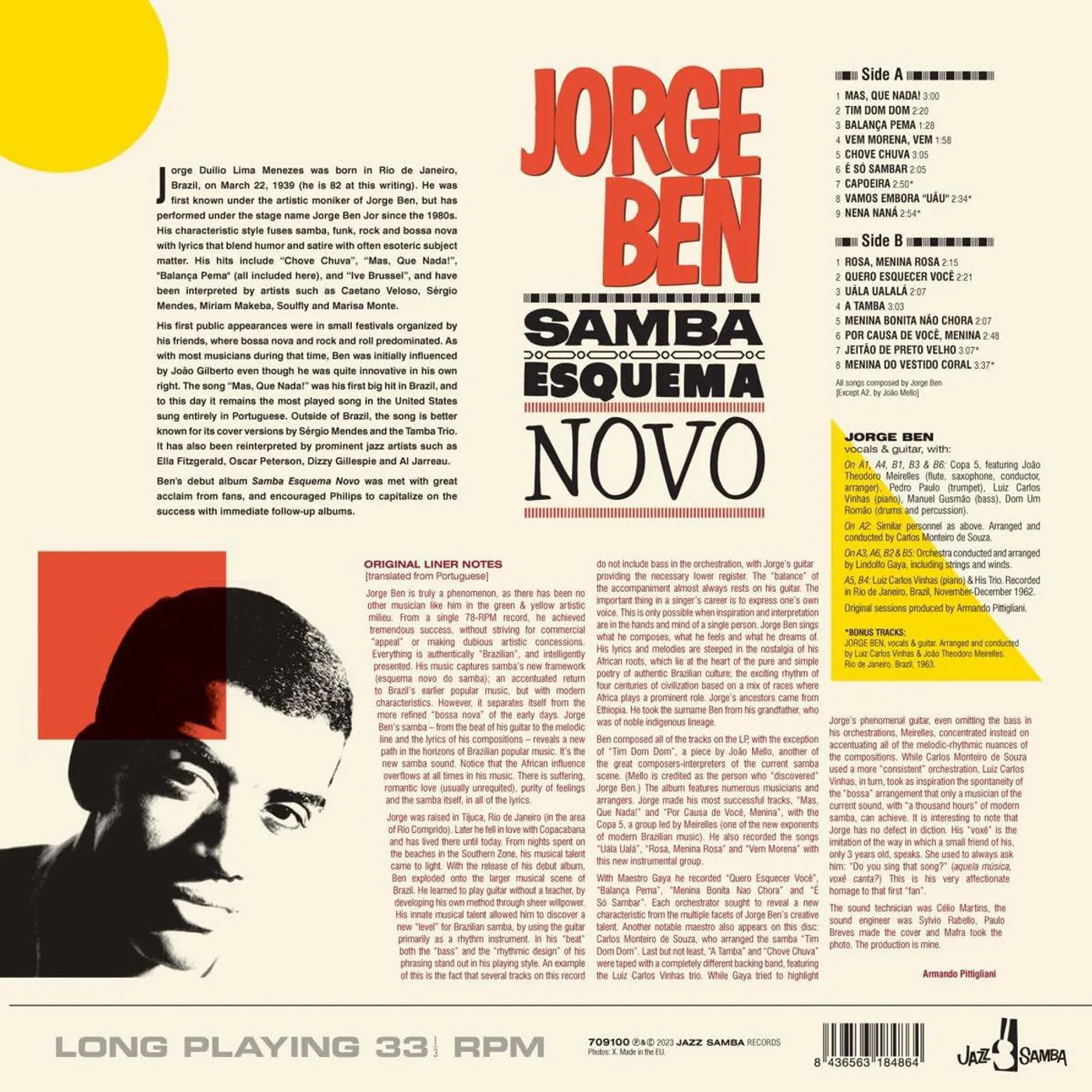 Jorge Ben Samba Esquema Novo (180g/Limited) Vinyl Record