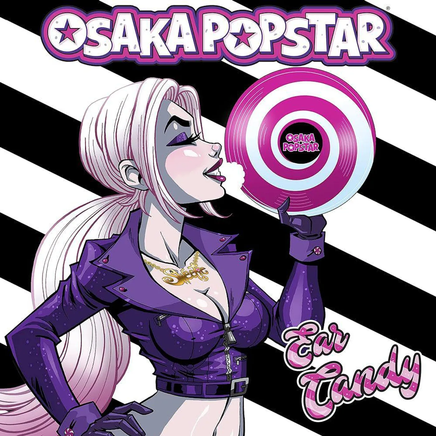 Osaka Popstar Ear Candy (Red & White Swirl Bite) Vinyl Record