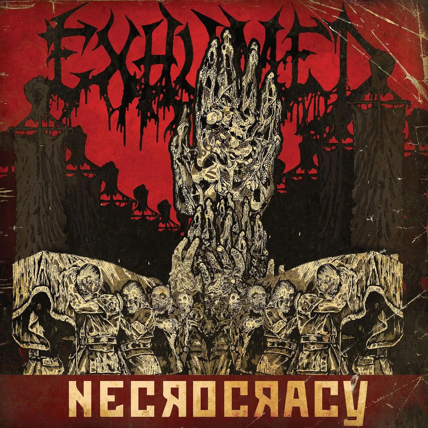 Exhumed Necrocracy (Blood Red With Splatter) Vinyl Record