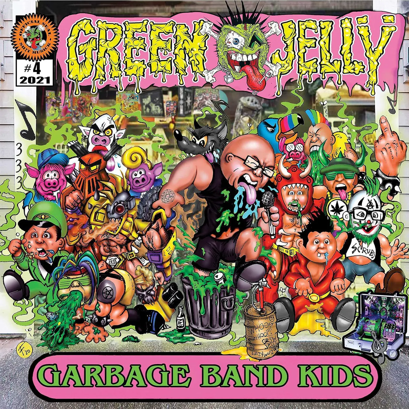 Green Jelly Garbage Band Kids (Pink) Vinyl Record