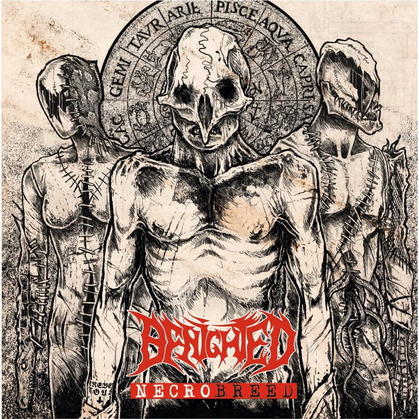 Benighted Necrobleed (Yellow Red Black Splatter) Vinyl Record
