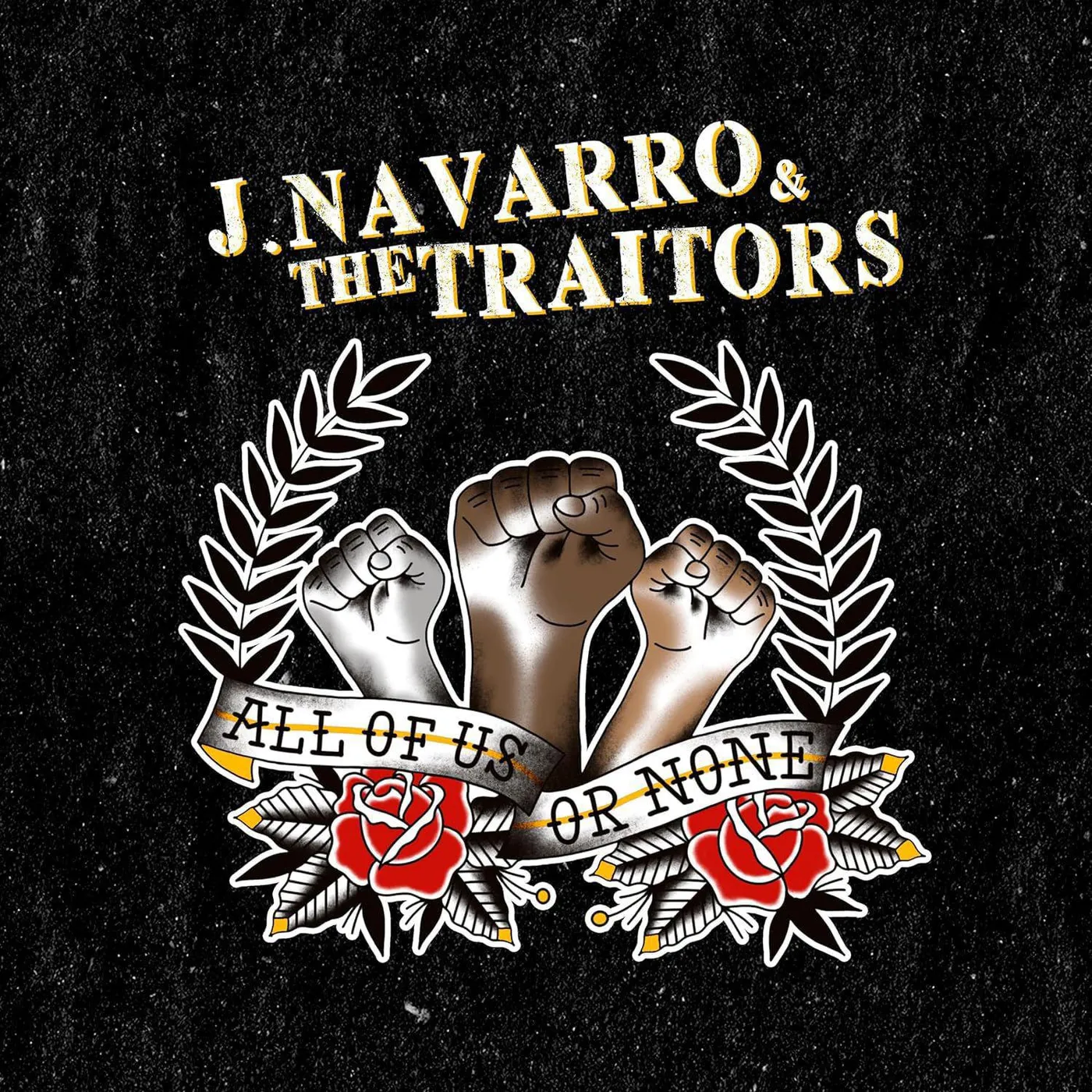 J Navarro & the Traitors All Of Us Or None (Black/Yellow Swirl) Vinyl Record