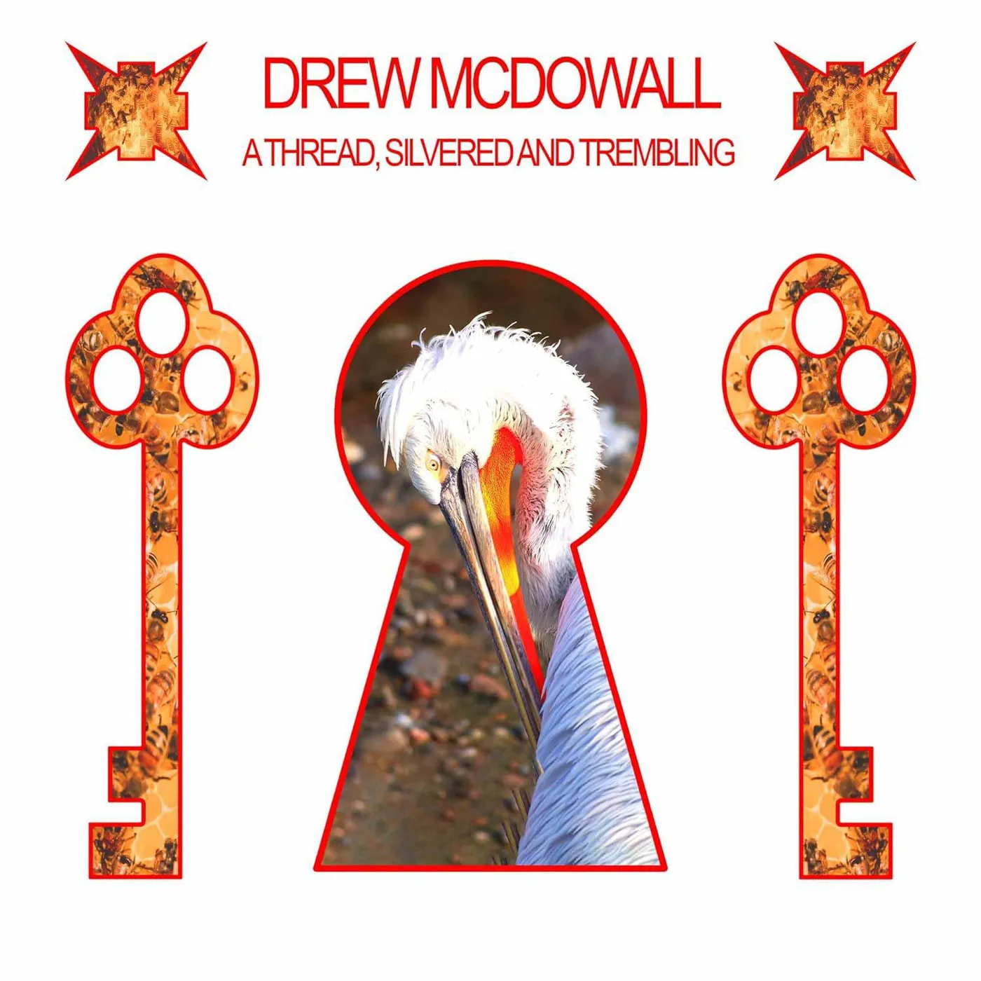 Drew McDowall THREAD, SILVERED & TREMBLING (CLEAR RED VINYL) Vinyl Record