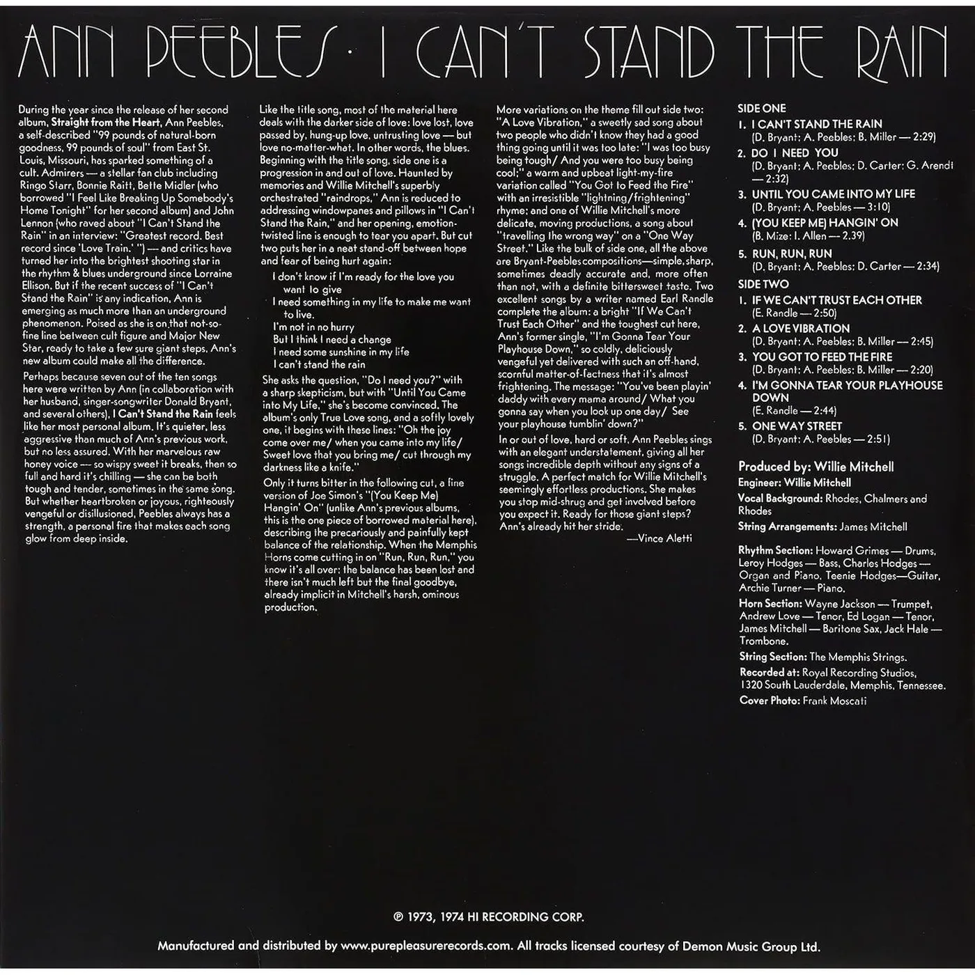 Ann Peebles I Can't Stand The Rain Vinyl Record
