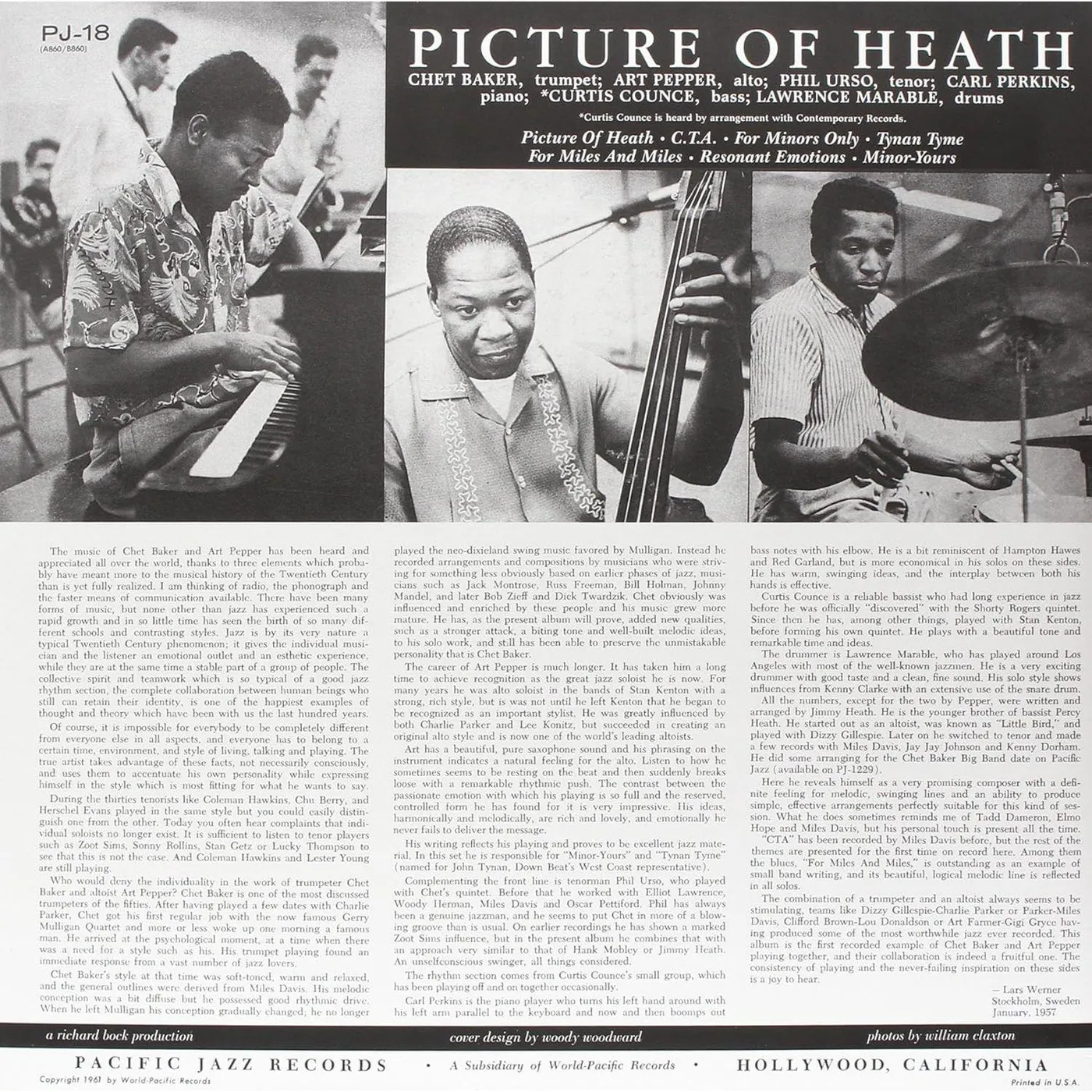 Chet Baker / Art Pepper / Phil Urso Picture Of Heath Vinyl Record