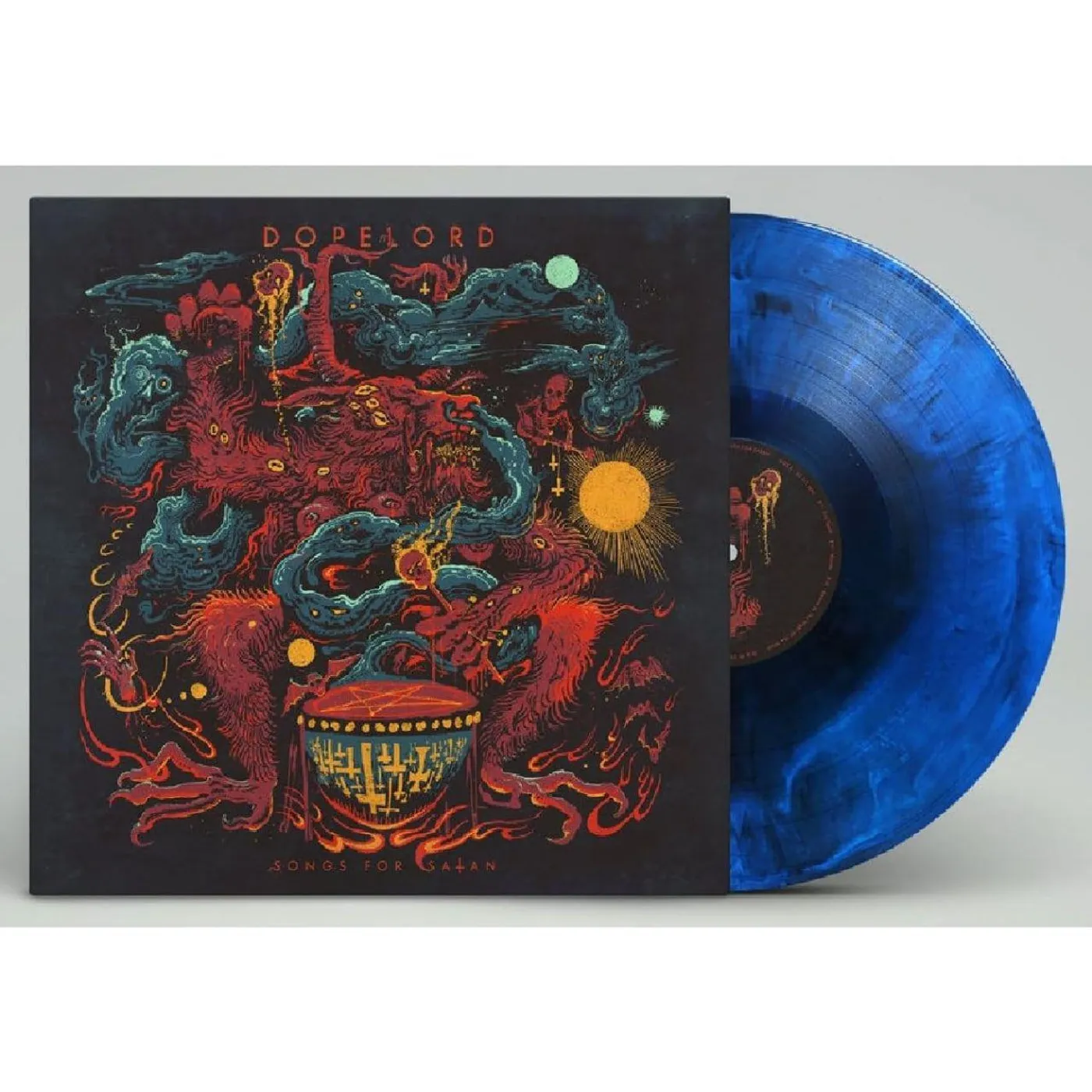 Dopelord Songs For Satan (Blue & Black Marble) Vinyl Record