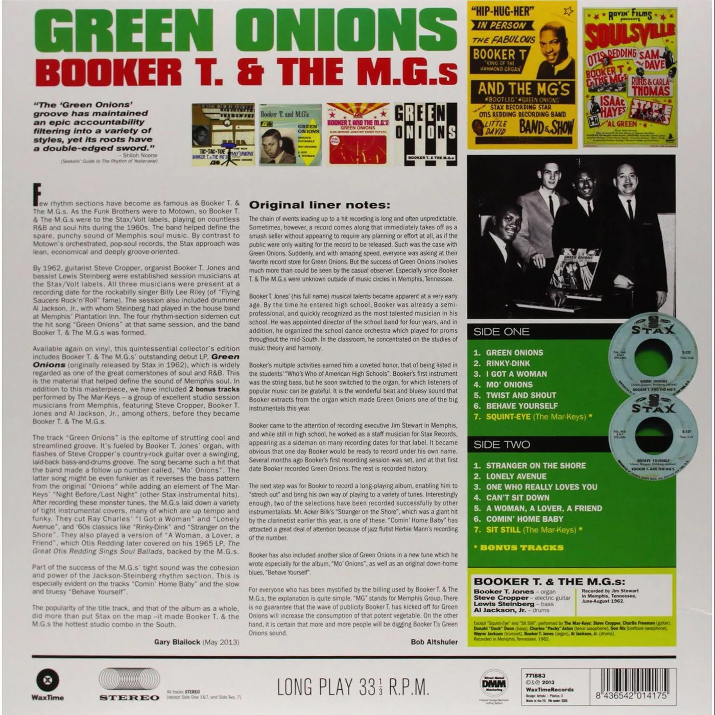 Booker T. & the M.G.'s Green Onions (180G) Vinyl Record