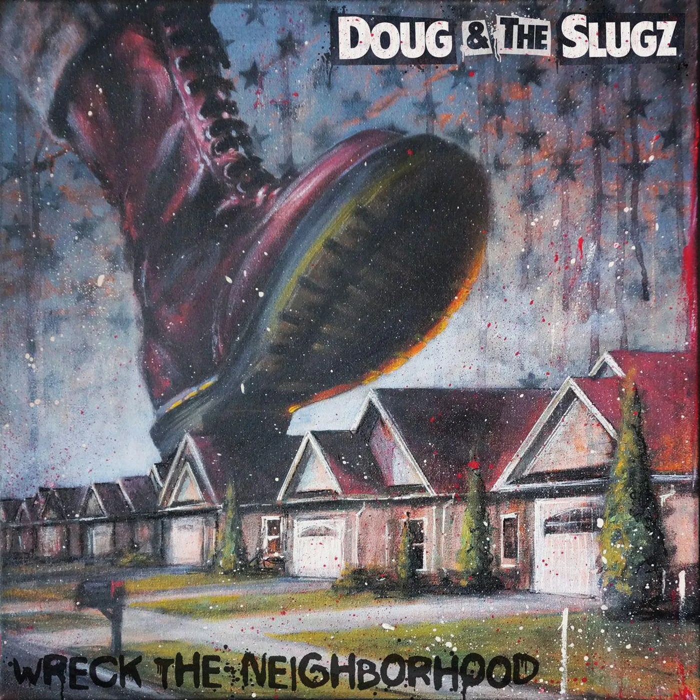 Doug & The Slugz Wreck The Neighborhood (Clear W/ Oxblood Red, Denim Blue & Black Splatter) Vinyl Record