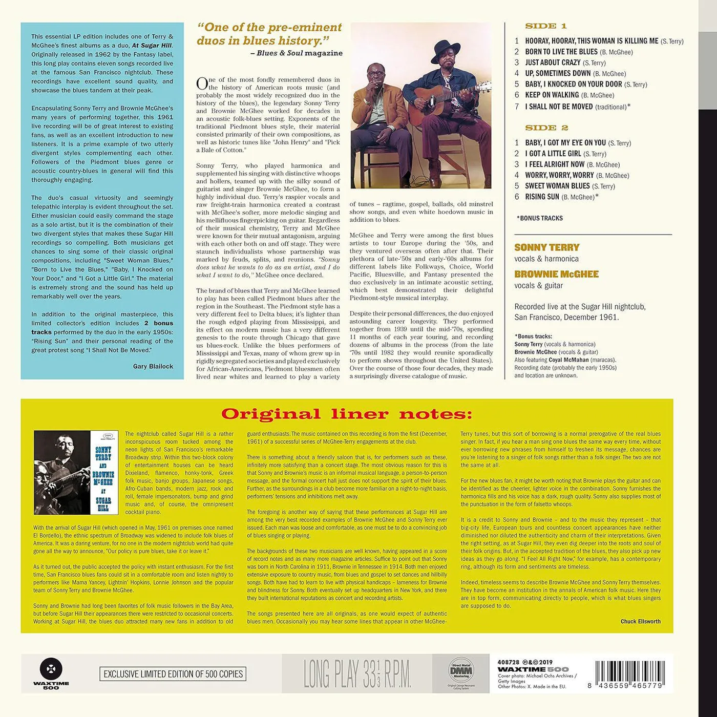 Sonny Terry and Brownie McGhee At Sugar Hill Vinyl Record