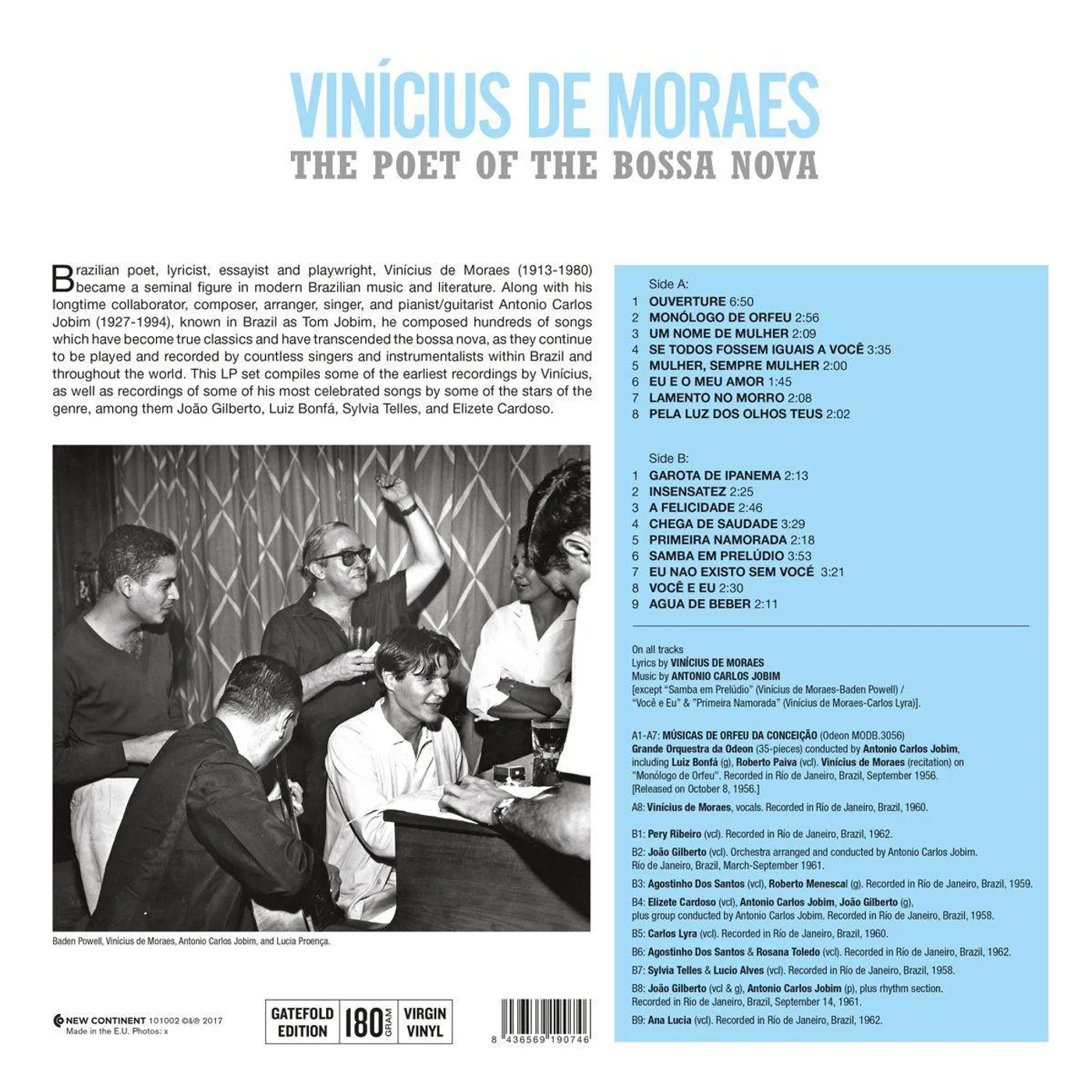 Vinicius de Moraes Poet Of The Bossa Nova  (180G/DMM Mastered) Vinyl Record