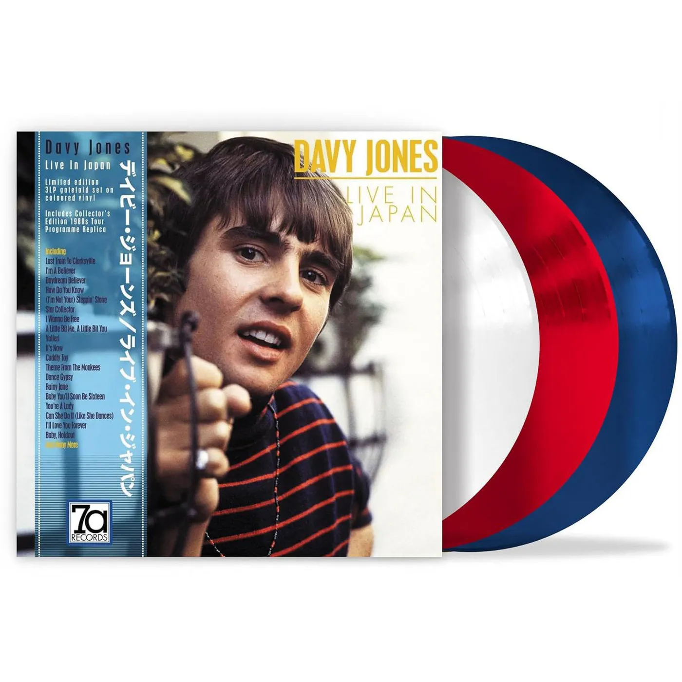 Davy Jones Live In Japan (Red, White & Blue) Vinyl Record