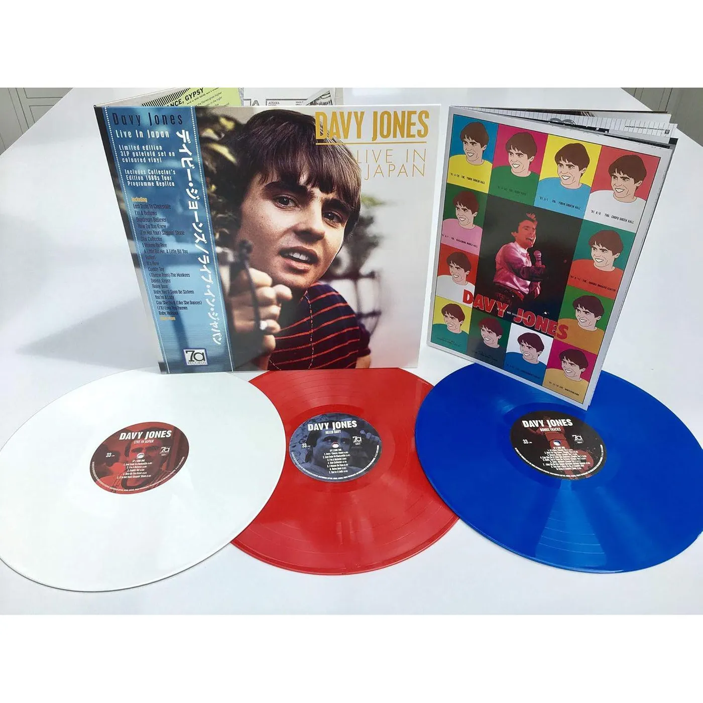 Davy Jones Live In Japan (Red, White & Blue) Vinyl Record
