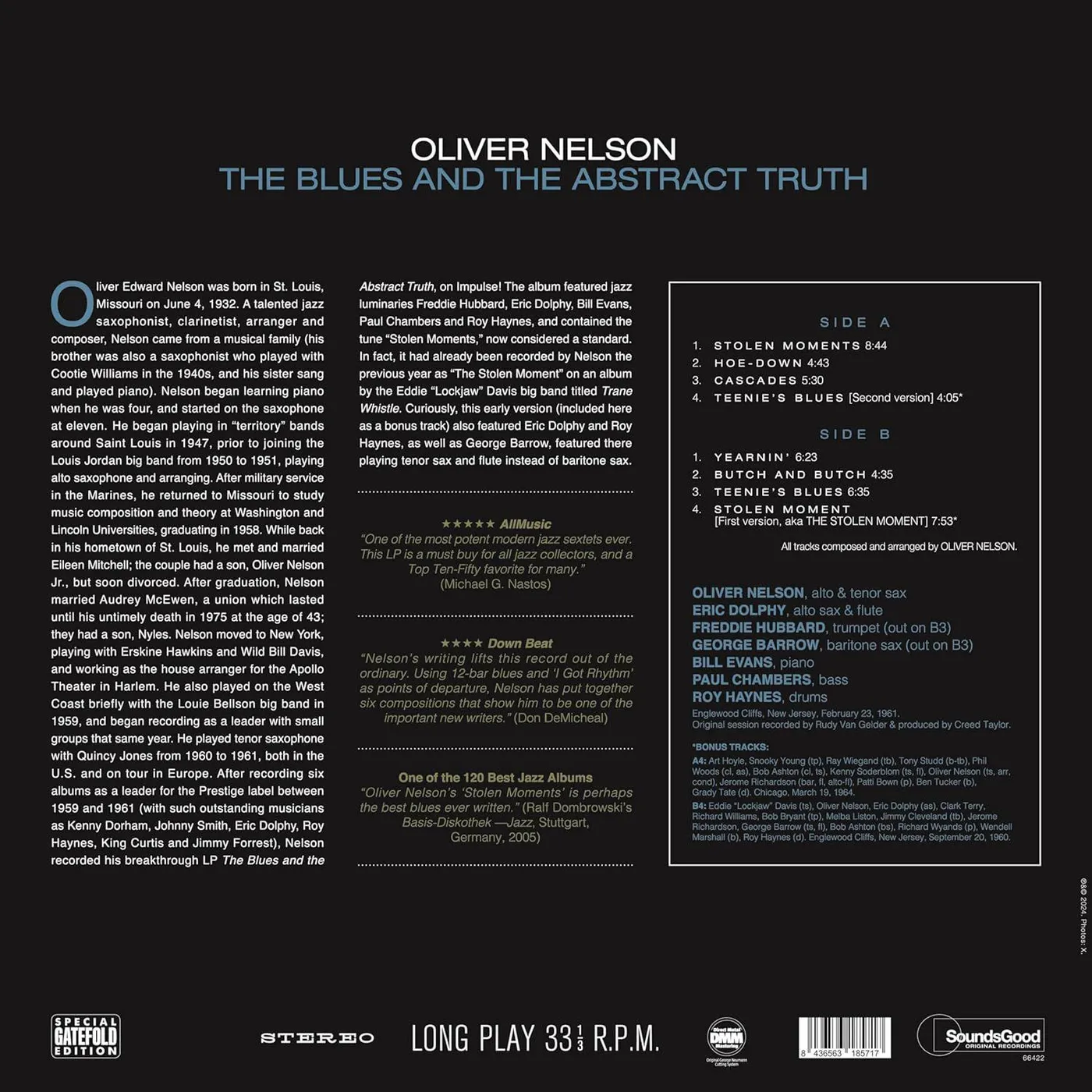 Oliver Nelson Blues & The Abstract Truth (Limited Tracks) Vinyl Record