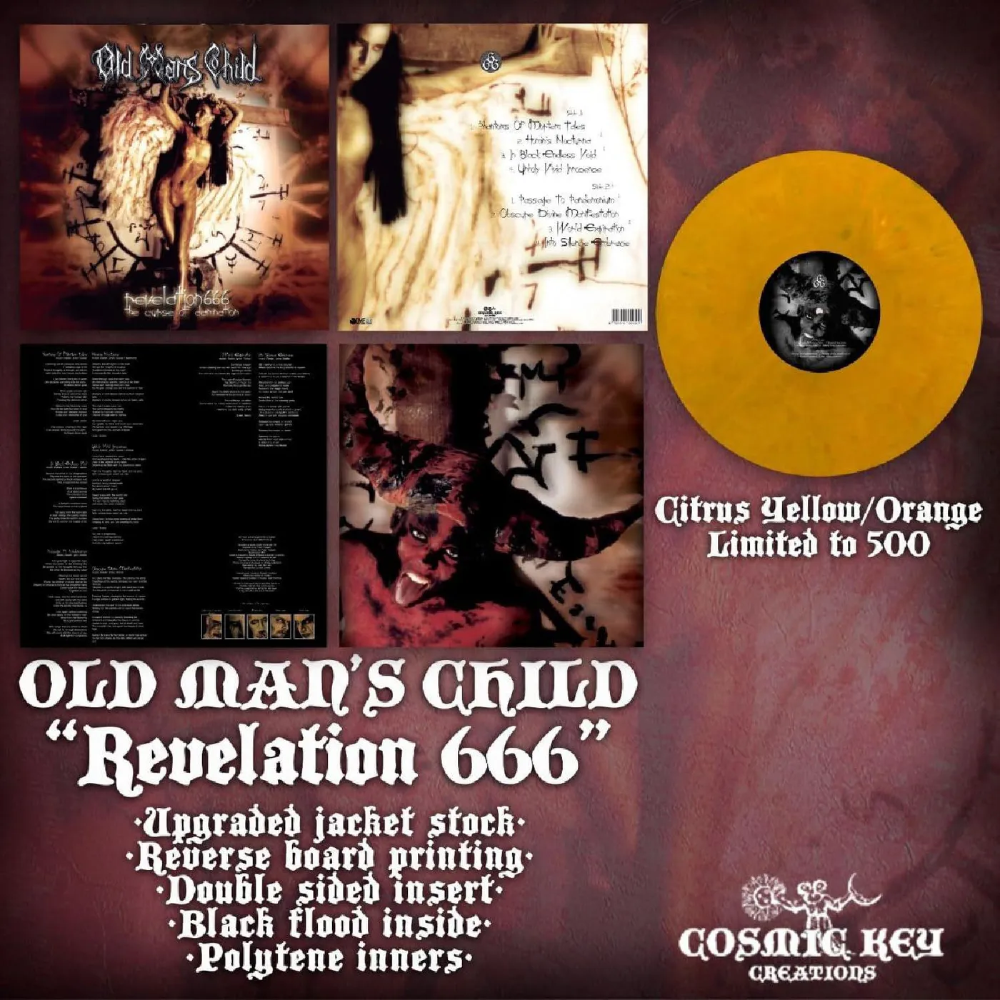 Old Man's Child Revelation 666 (The Curse Of Damnation) (Citrus Eco Yellow/Orange) Vinyl Record