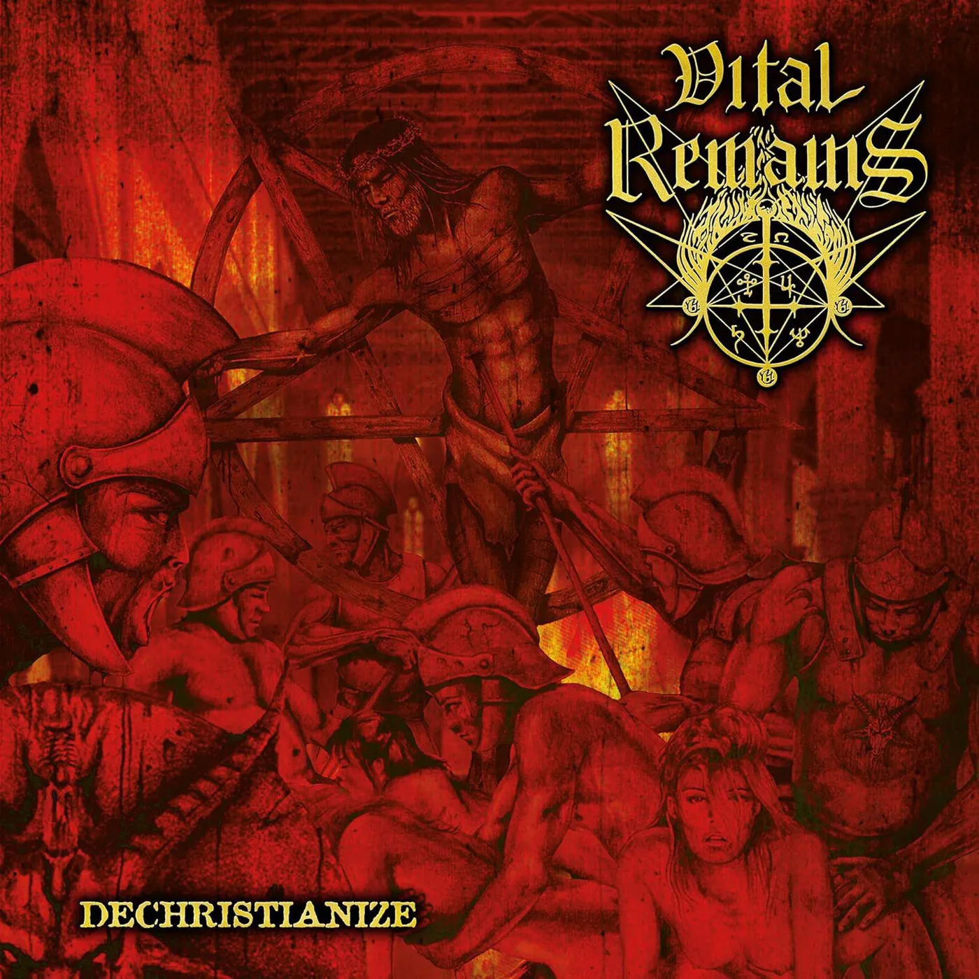 Vital Remains Dechristianize (2LP/Orange/Black Marble) Vinyl Record