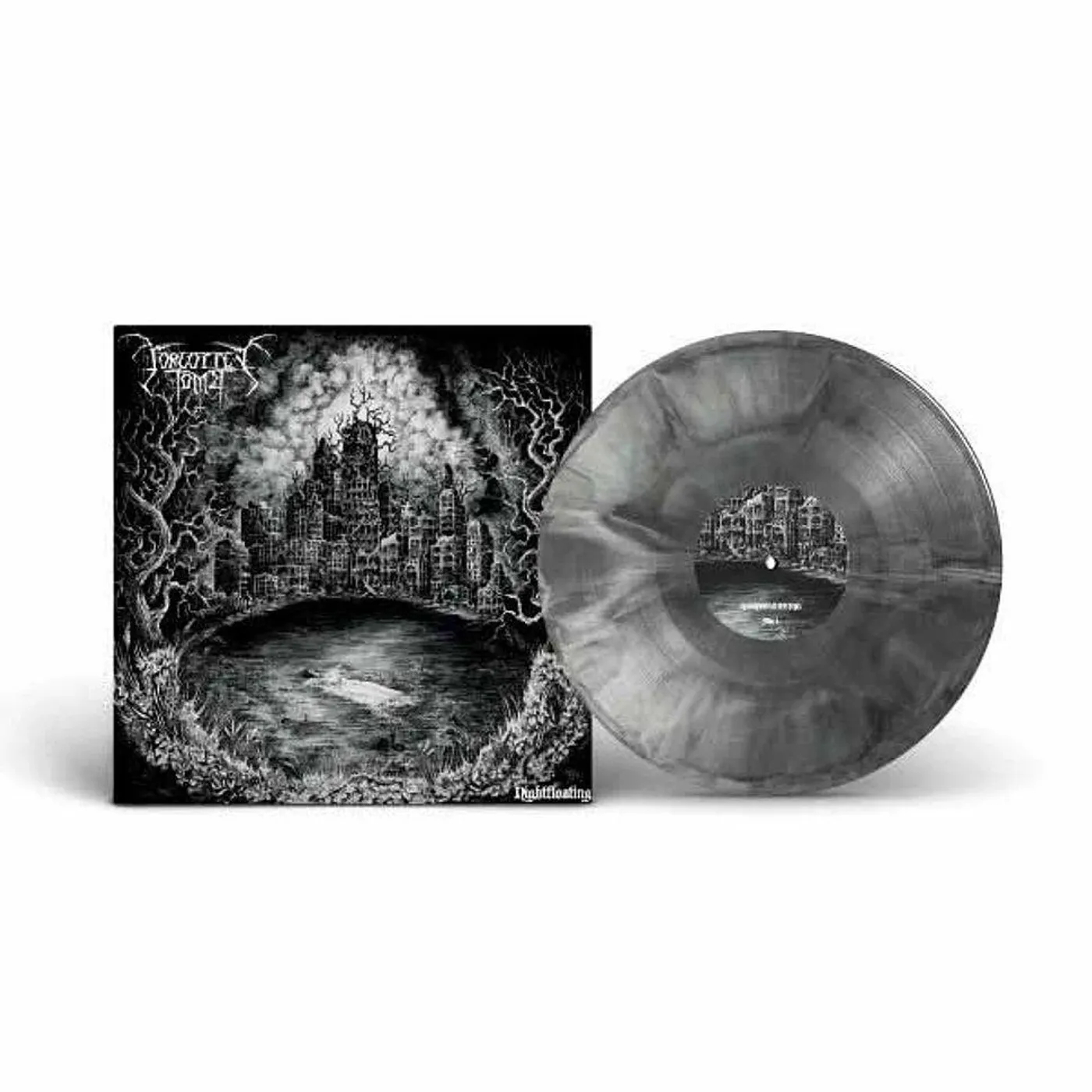 Forgotten Tomb NIGHTFLOATING (GREY MARBLED VINYL) Vinyl Record