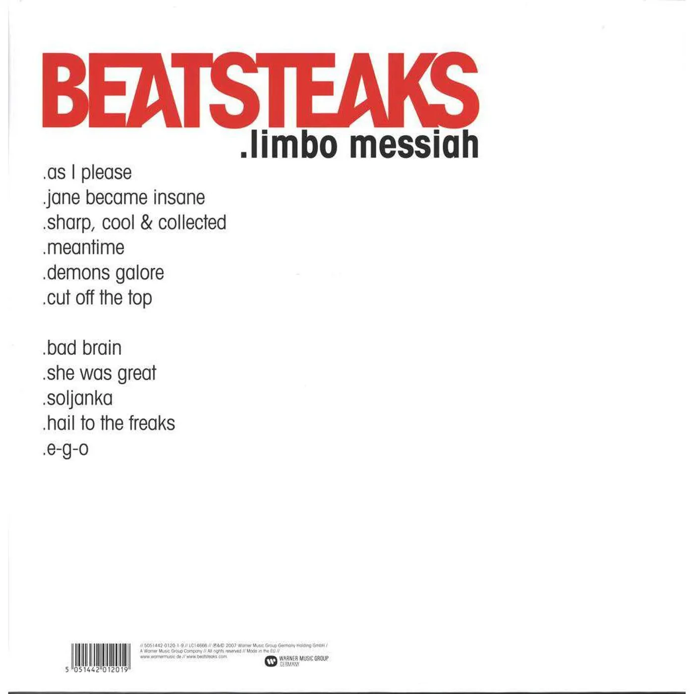 Beatsteaks LIMBO MESSIAH Vinyl Record