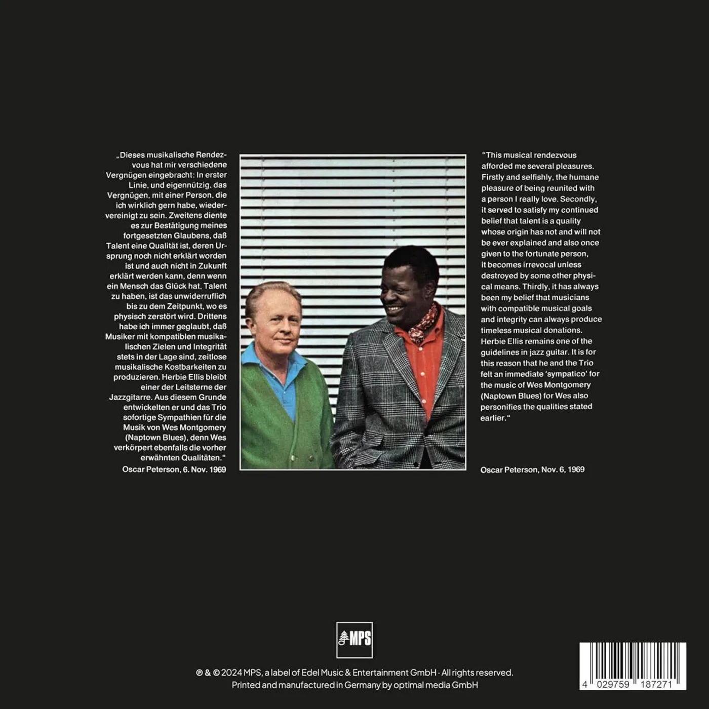 Oscar Peterson Trio HELLO HERBIE Vinyl Record