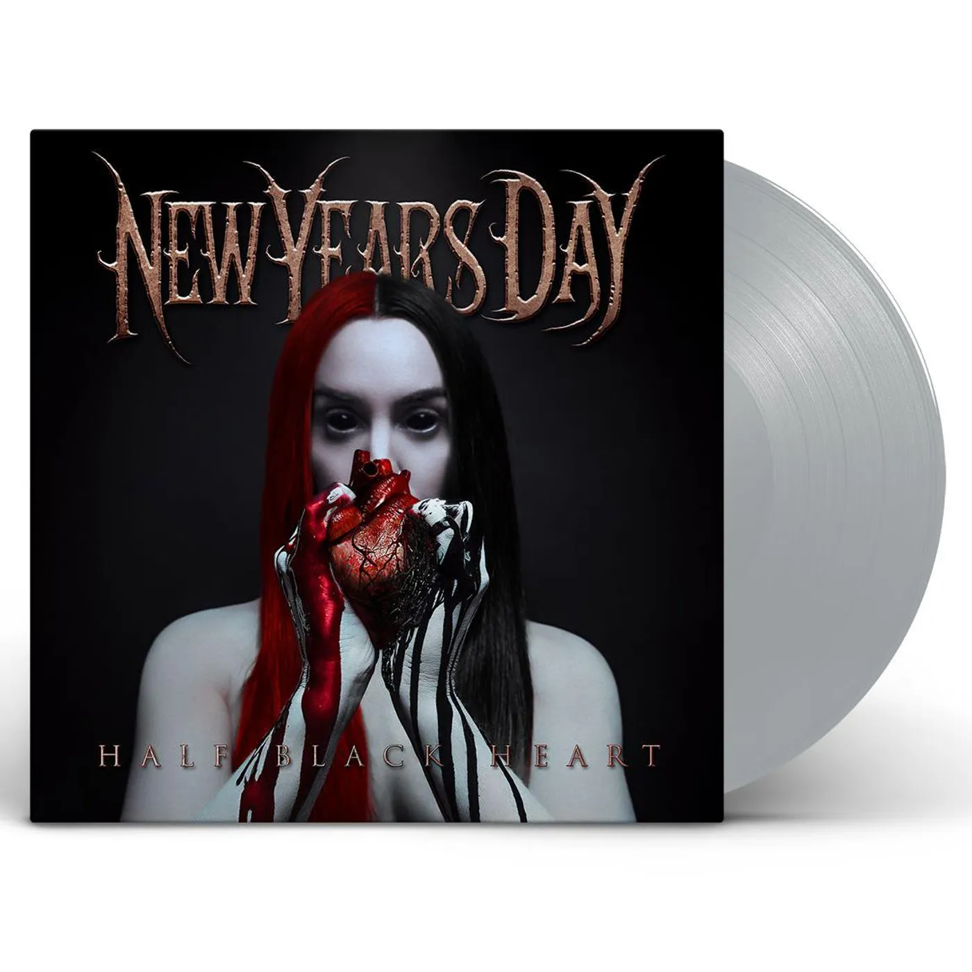 New Years Day Half Black Heart (Silver) Vinyl Record