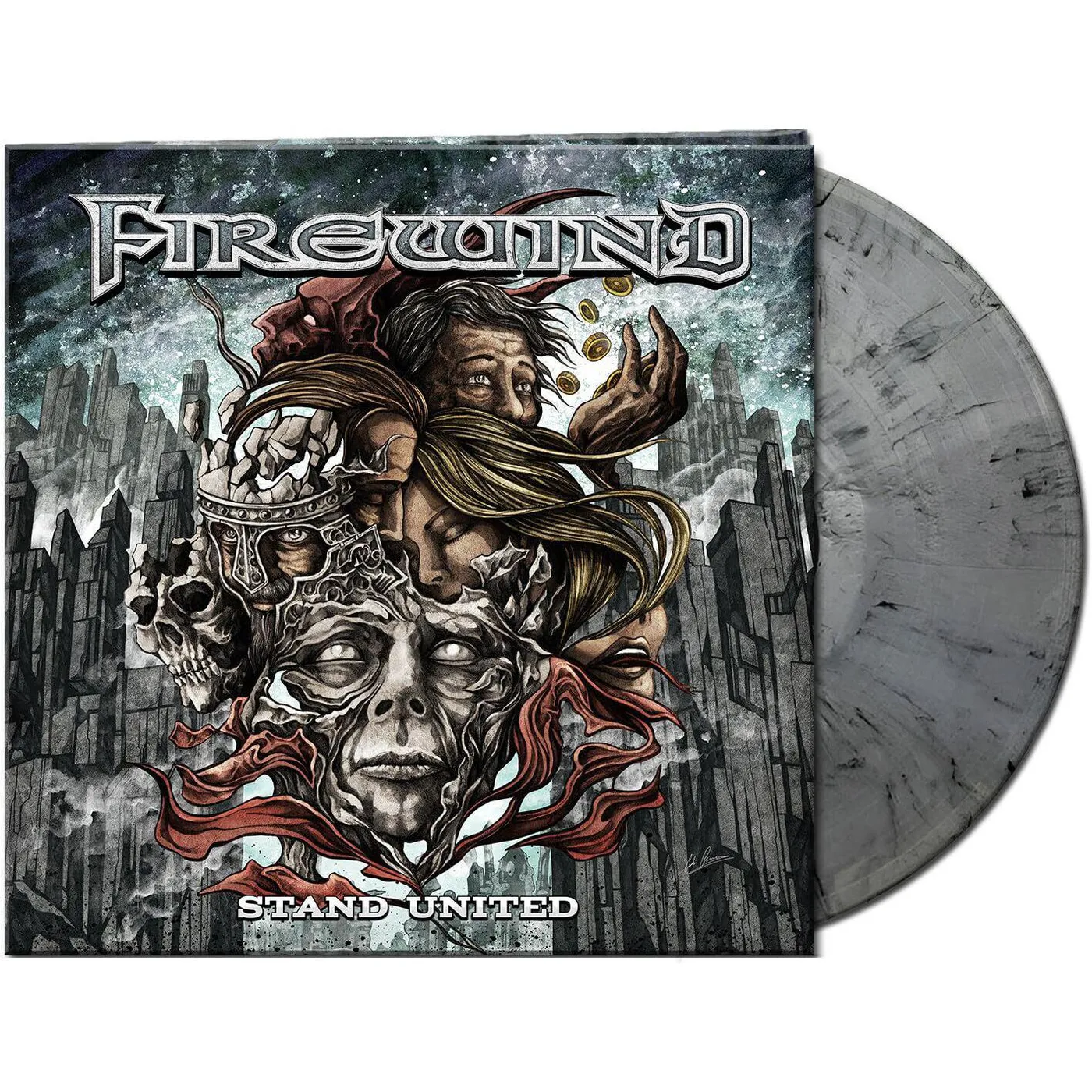 Firewind Stand United (Silver/White/Black Marbled) Vinyl Record