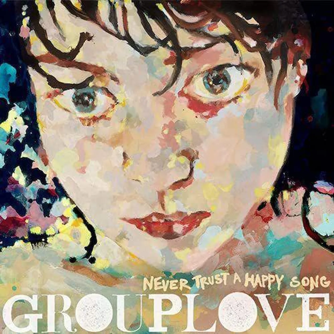 GROUPLOVE Never Trust A Happy Song: 10 Year Anniversary (Red Translucent) Vinyl Record