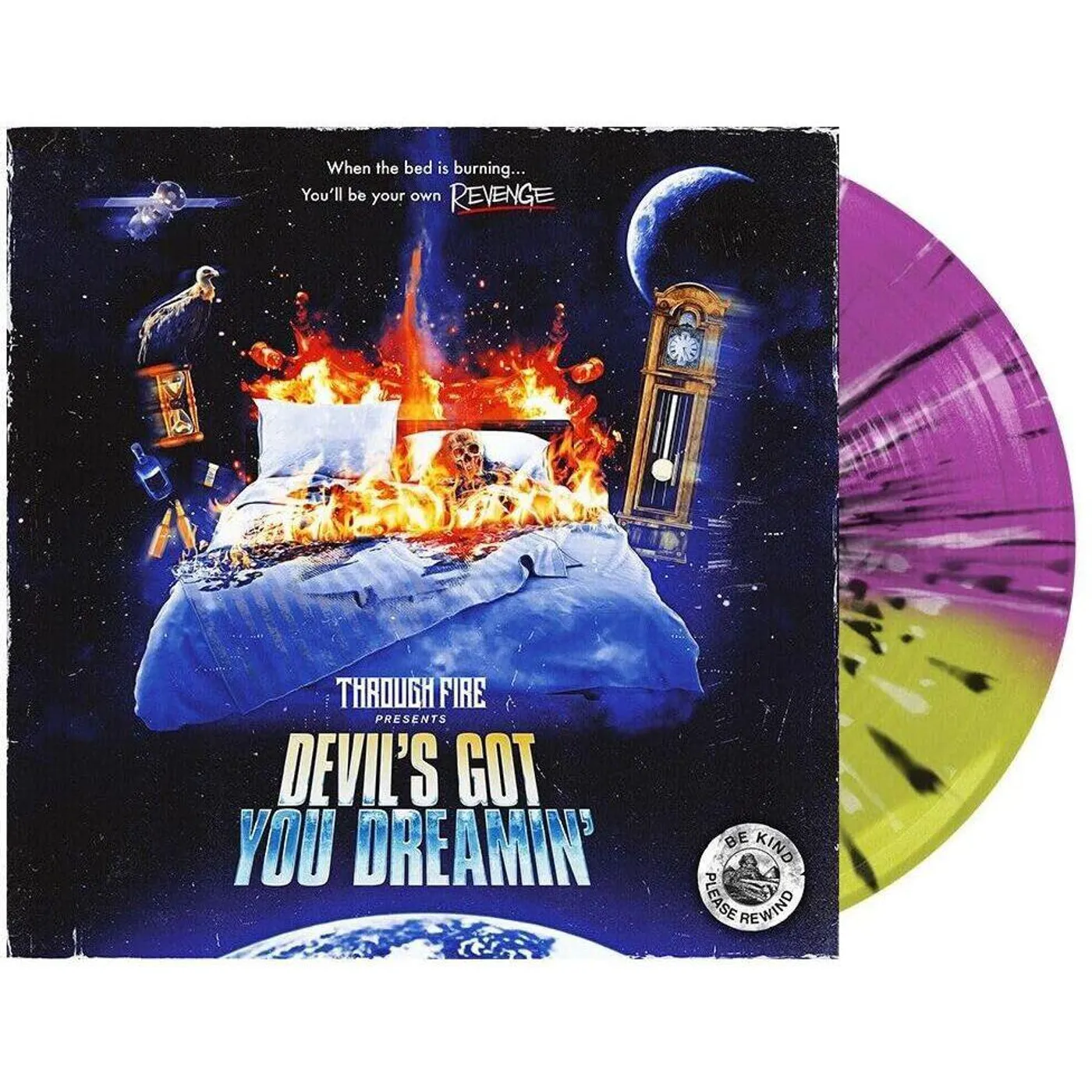 Through Fire DEVIL'S GOT YOU DREAMIN (PURPLE/GREEN W/ BLACK SPLATTER VINYL) Vinyl Record