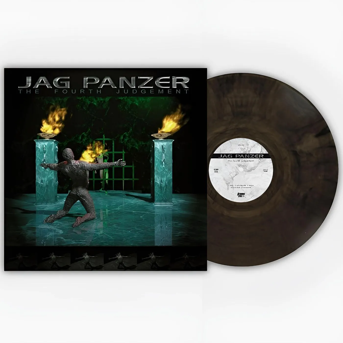 Jag Panzer Fourth Judgement - Clear & Black Marble Vinyl Record