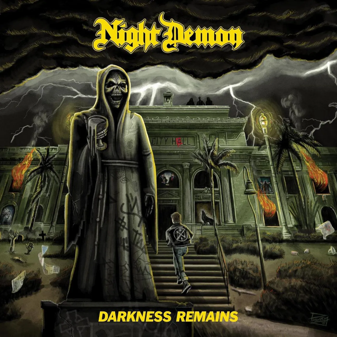 Night Demon Darkness Remains (Deluxe/Reissue/Yellow) Vinyl Record