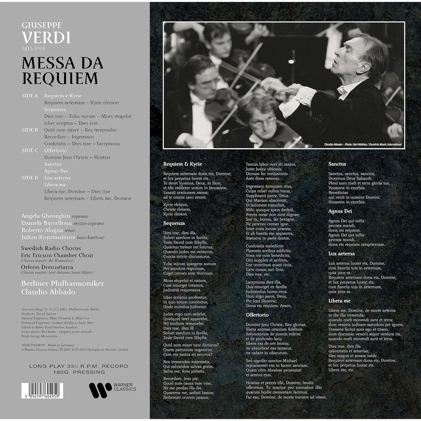 Claudio Abbado Verdi: Messa Da Requiem (2lp) Vinyl Record