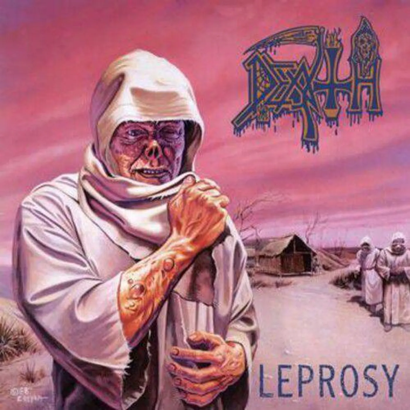 Death Leprosy Reissue (Hot Pink, Bone White & Blue Jay Tri Color Merge With Splatter) Vinyl Record