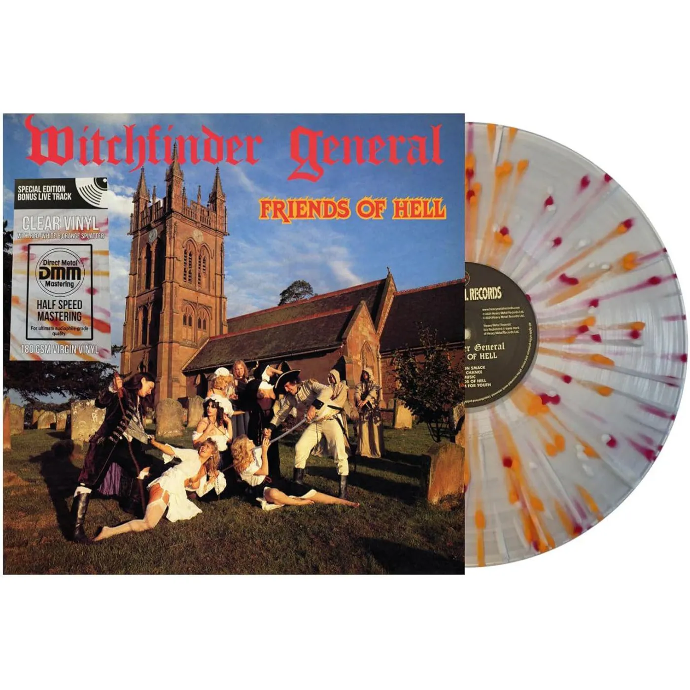 Witchfinder General Friends Of Hell (Clear Red Orange & White Splatter) Vinyl Record
