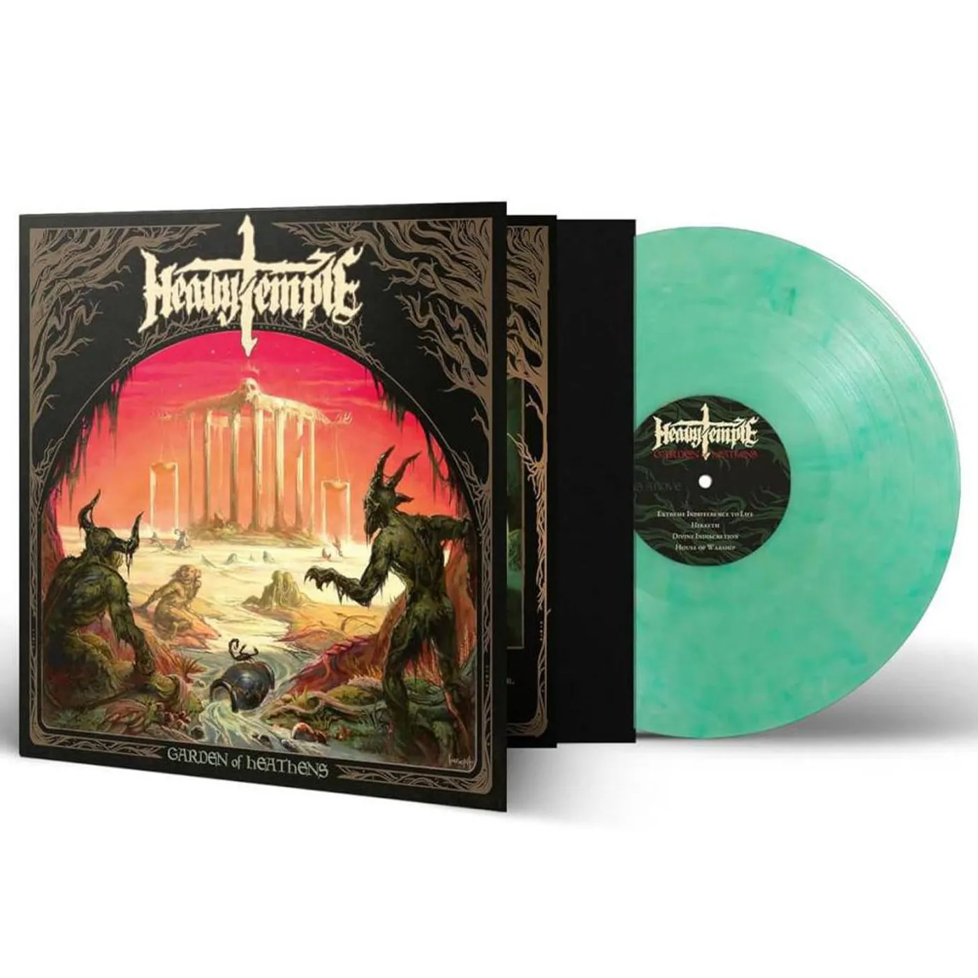 Heavy Temple Garden Of Heathens (Clear Green White) Vinyl Record