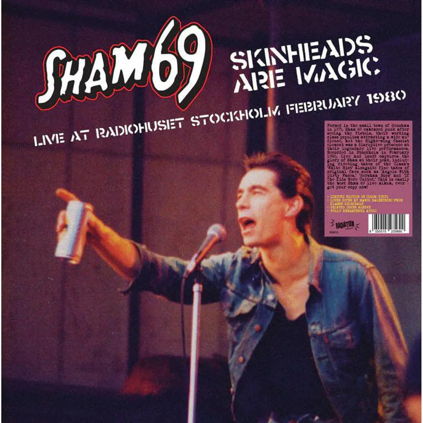 Sham 69 Skinheads Are Magic - Live In Stockholm 02/02/1980 (Red Marbled) Vinyl Record