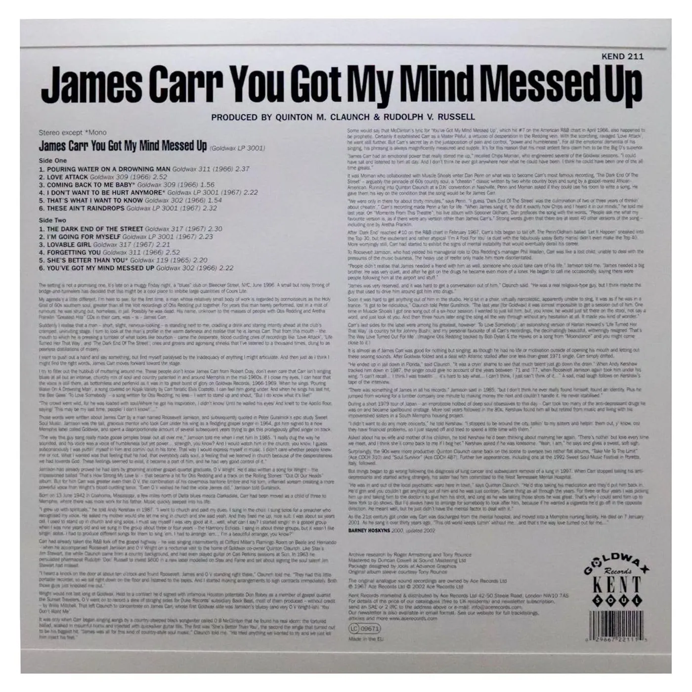 James Carr You Got My Mind Messed Up Vinyl Record