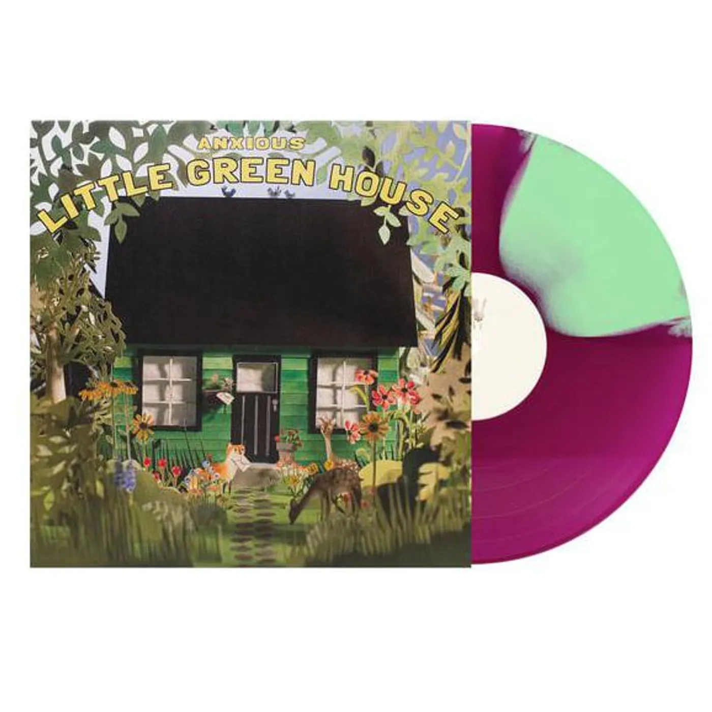 Anxious Little Green House - Green & Violet Butterfly Vinyl Record
