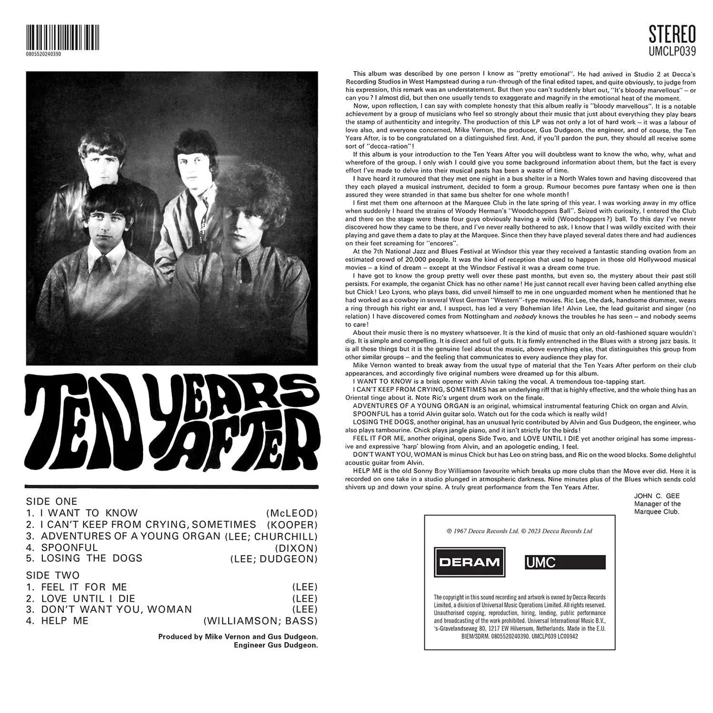 Ten Years After Vinyl Record