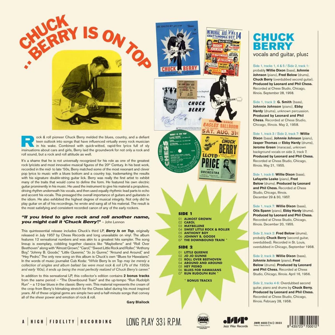 Chuck Berry Berry Is On Top (Limited Edition) 180g Vinyl Record