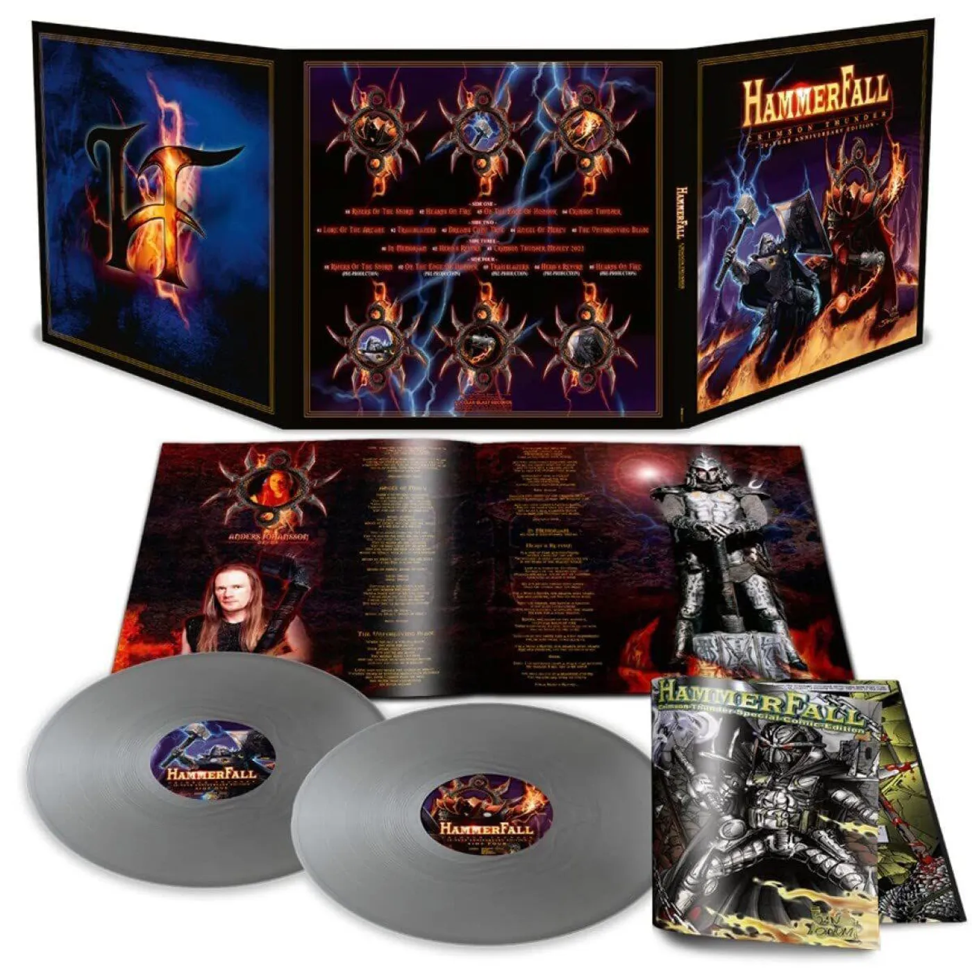 HammerFall Crimson Thunder - 20 Year Anniversary Edition (Silver/2LP) Vinyl Record