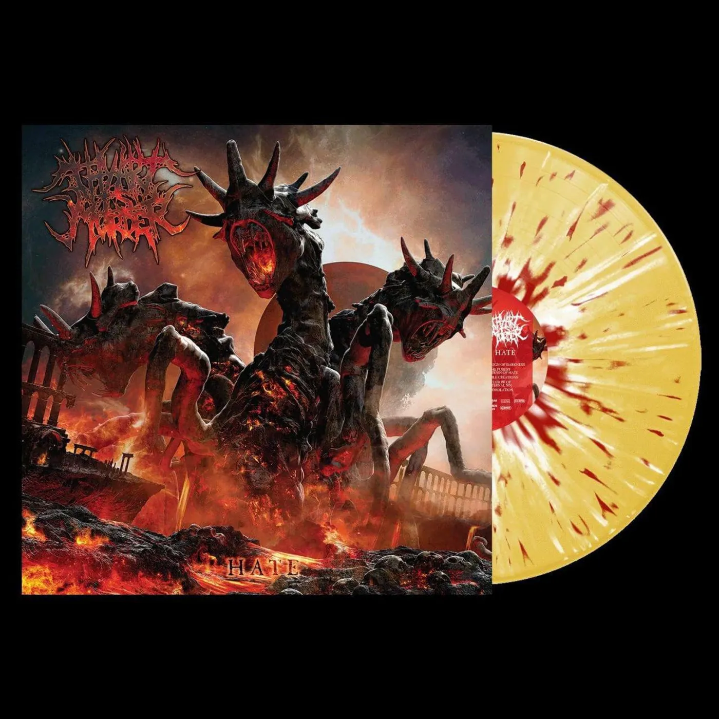 Thy Art Is Murder Hate (Yellow w/ Red White Splatter) Vinyl Record