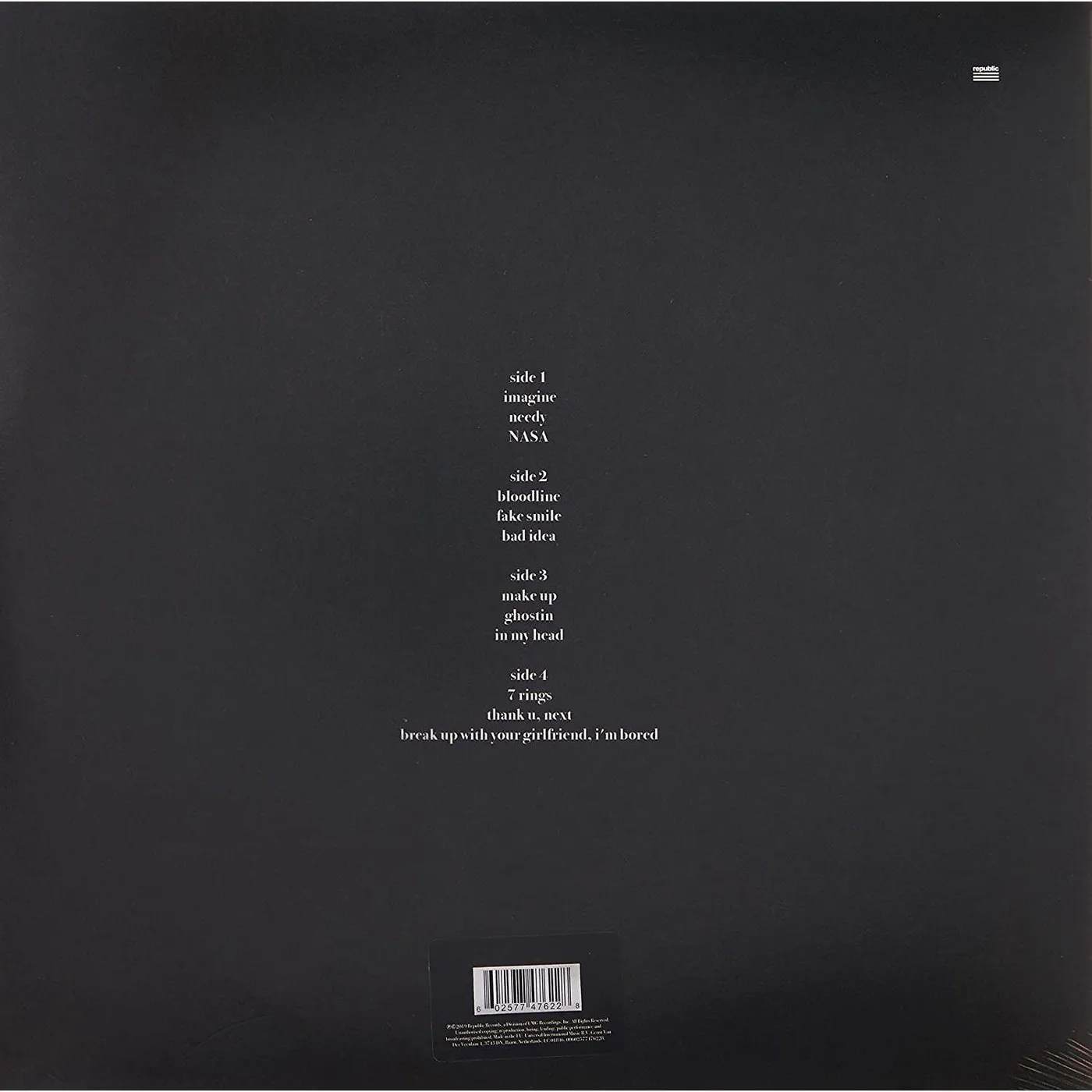 Ariana Grande thank u, next Vinyl Record