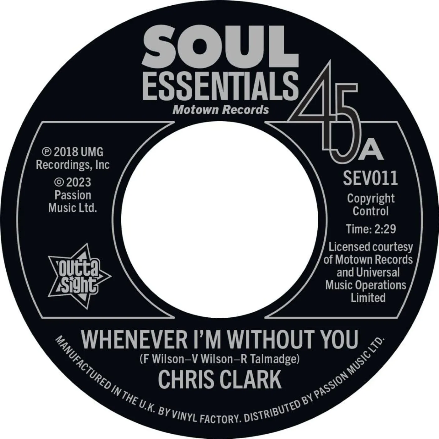 The Temptations WHENEVER I'M WITHOUT YOU / ALL I NEED IS YOU TO Vinyl Record