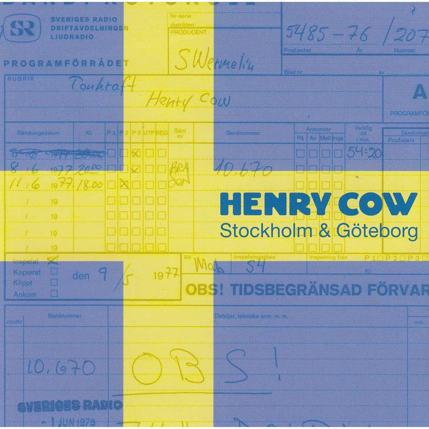 Henry Cow Stockholm & Goteborg Vinyl Record