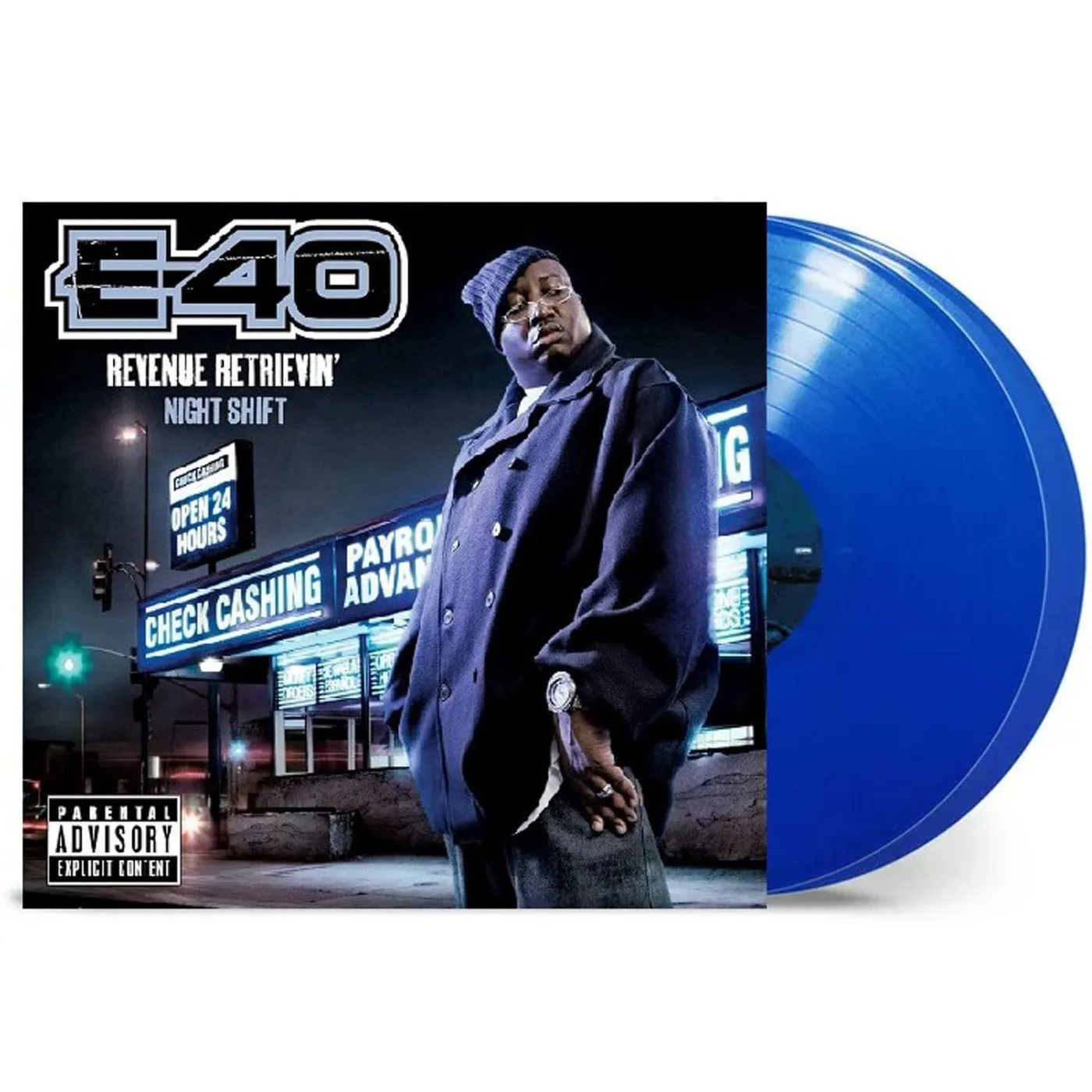 E-40 Revenue Retrievin': Night Shift (Explicit Content/2LP/Blue) Vinyl Record