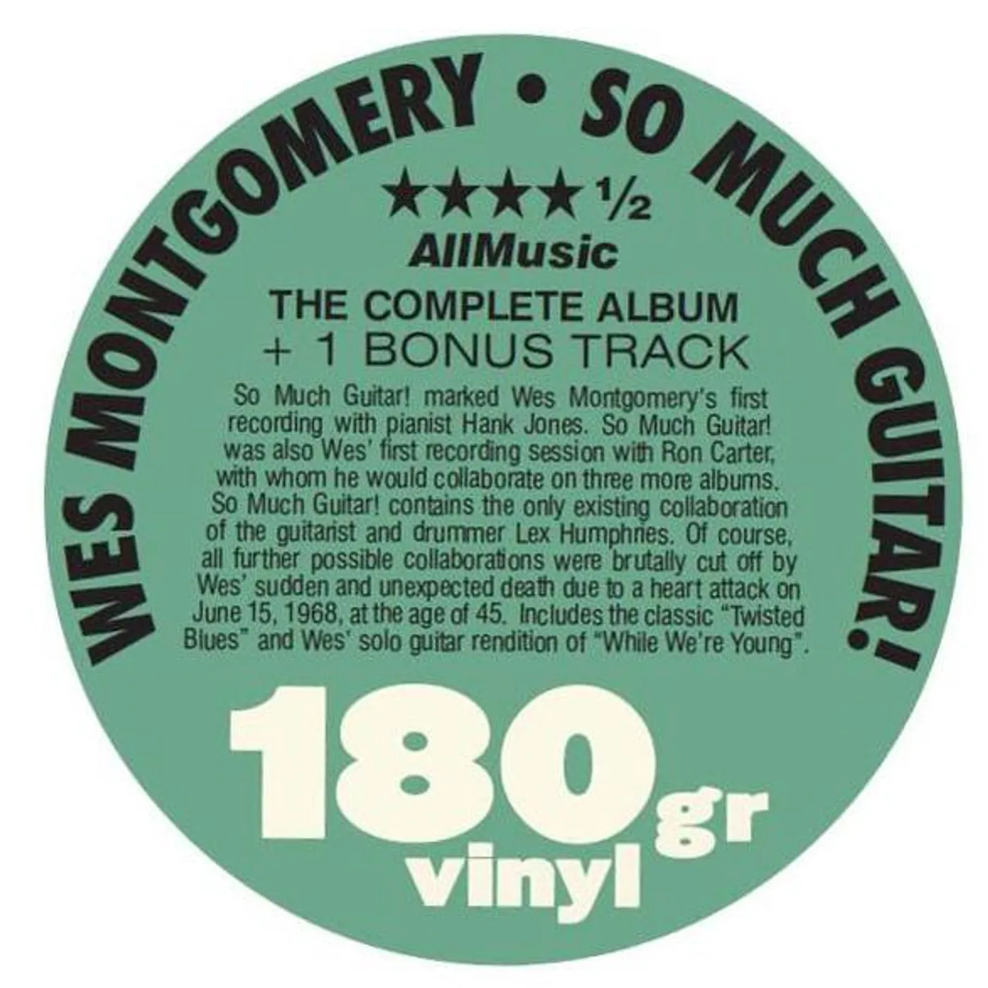 Wes Montgomery SO MUCH GUITAR Vinyl Record